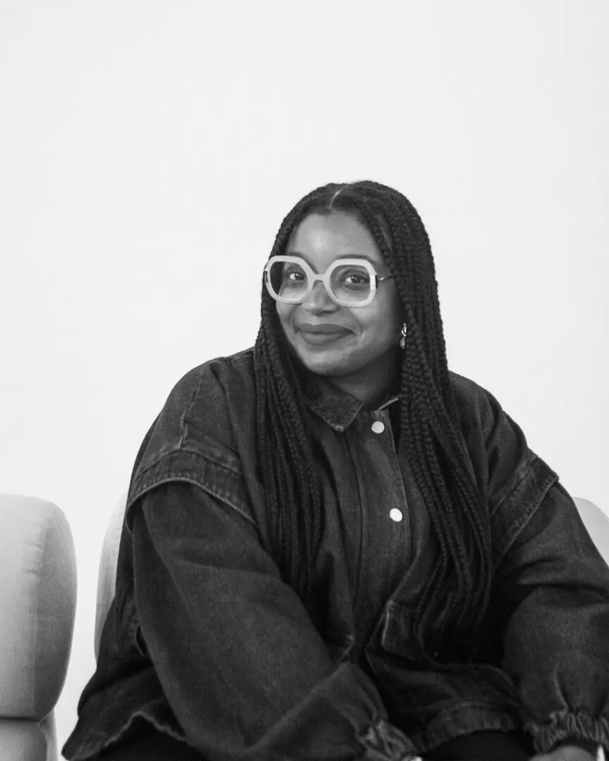 Vanessa Belleau in black and white